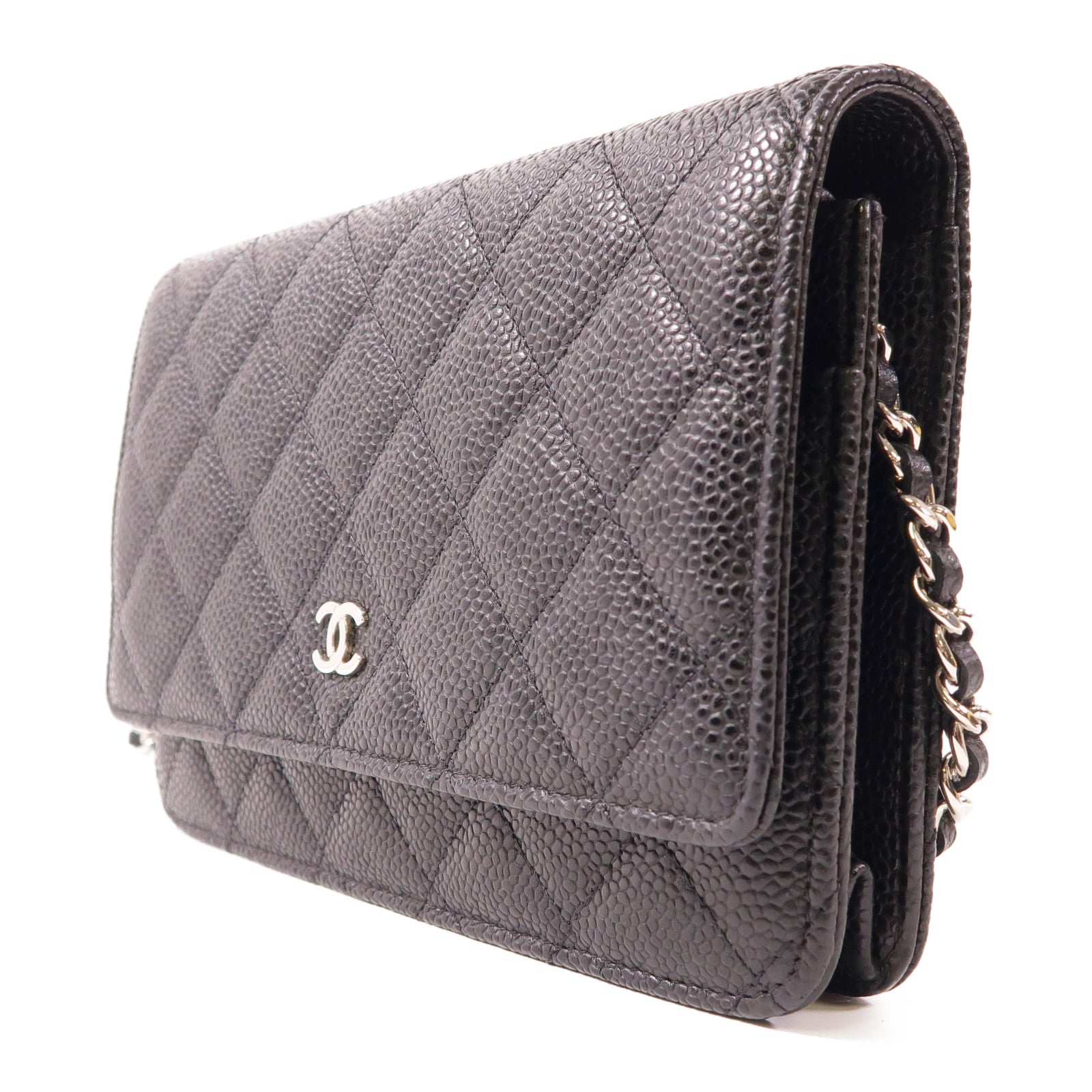 CHANEL 牛皮皮革WOC Wallet On Chain銀扣鏈帶肩背袋