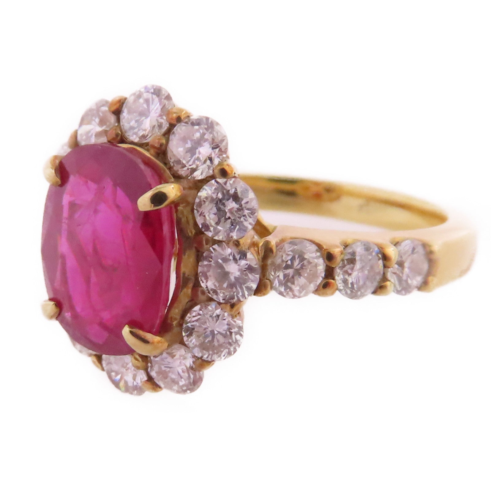 JEWELRY 【激減優惠】18K黃金/紅寶石/鑽石Ruby Diamond Ring戒指US#5.75