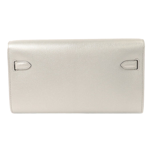 HERMES Chevre皮革Kelly To Go肩背袋Argent