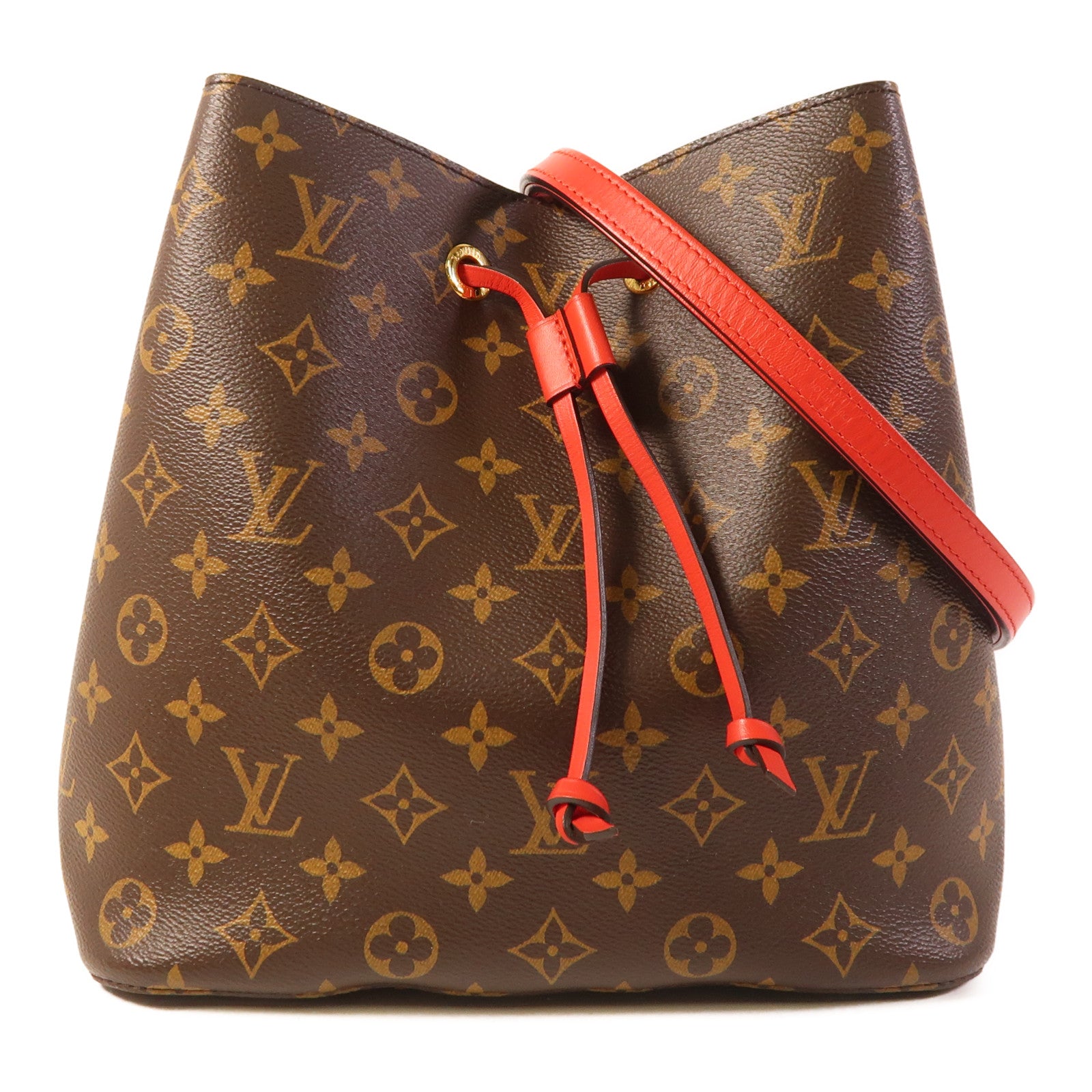 LOUIS VUITTON Monogram Neo Noe Bucket Bag金扣肩背袋Coquelicot