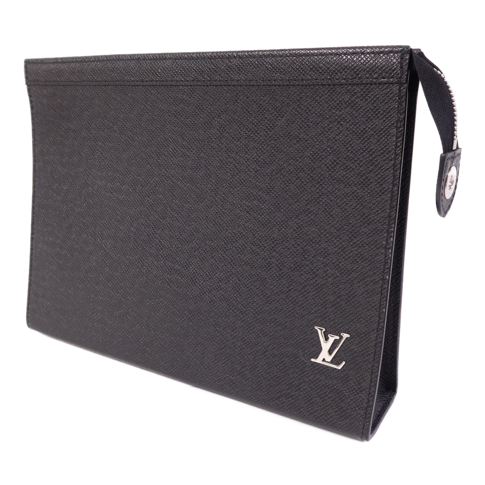 LOUIS VUITTON Taiga Pochette Voyage銀扣手拿包