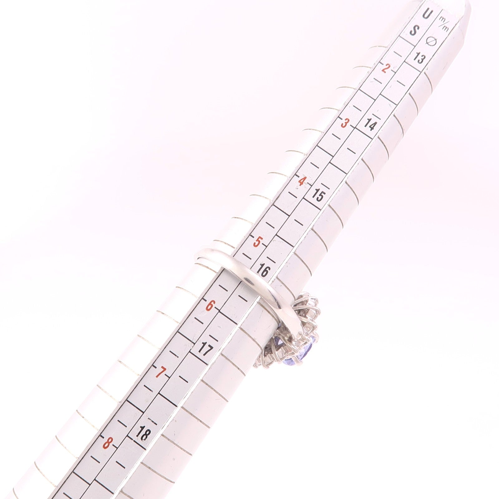 JEWELRY PT850鉑金/Sapphire/Diamond Ring藍寶石/鑽石戒指US#5.5