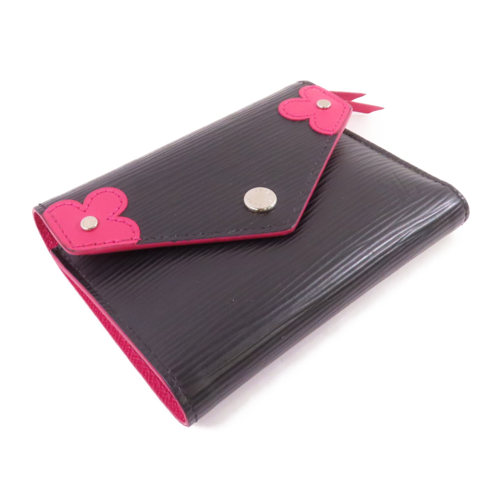 LOUIS VUITTON Epi Leather Victorine Small Wallet銀扣短錢包黑色/粉紅色