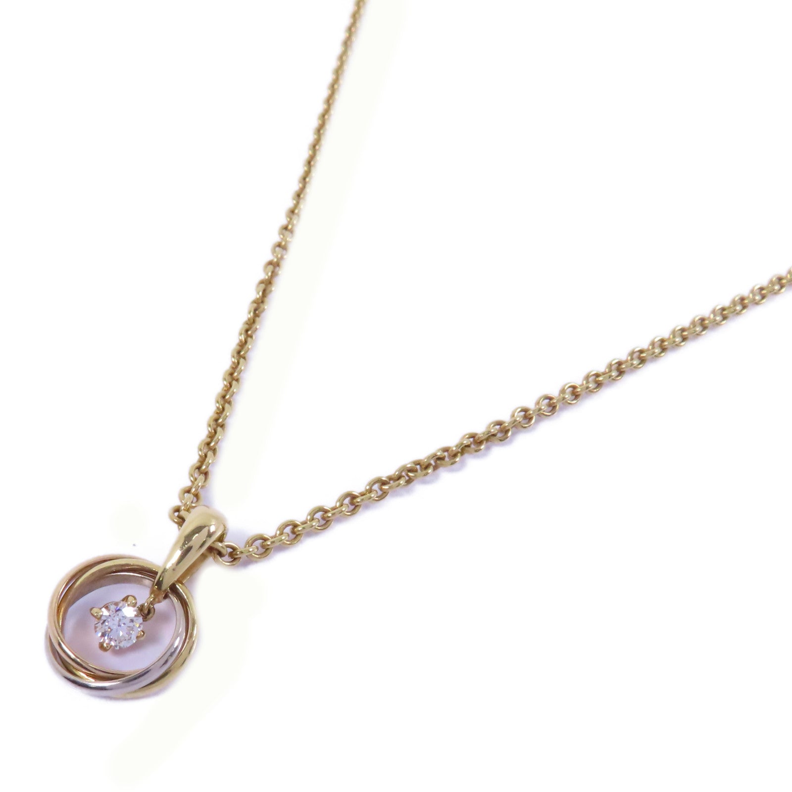 CARTIER 18K黄金/玫瑰金/白金Trinity Diamond Necklace項鍊