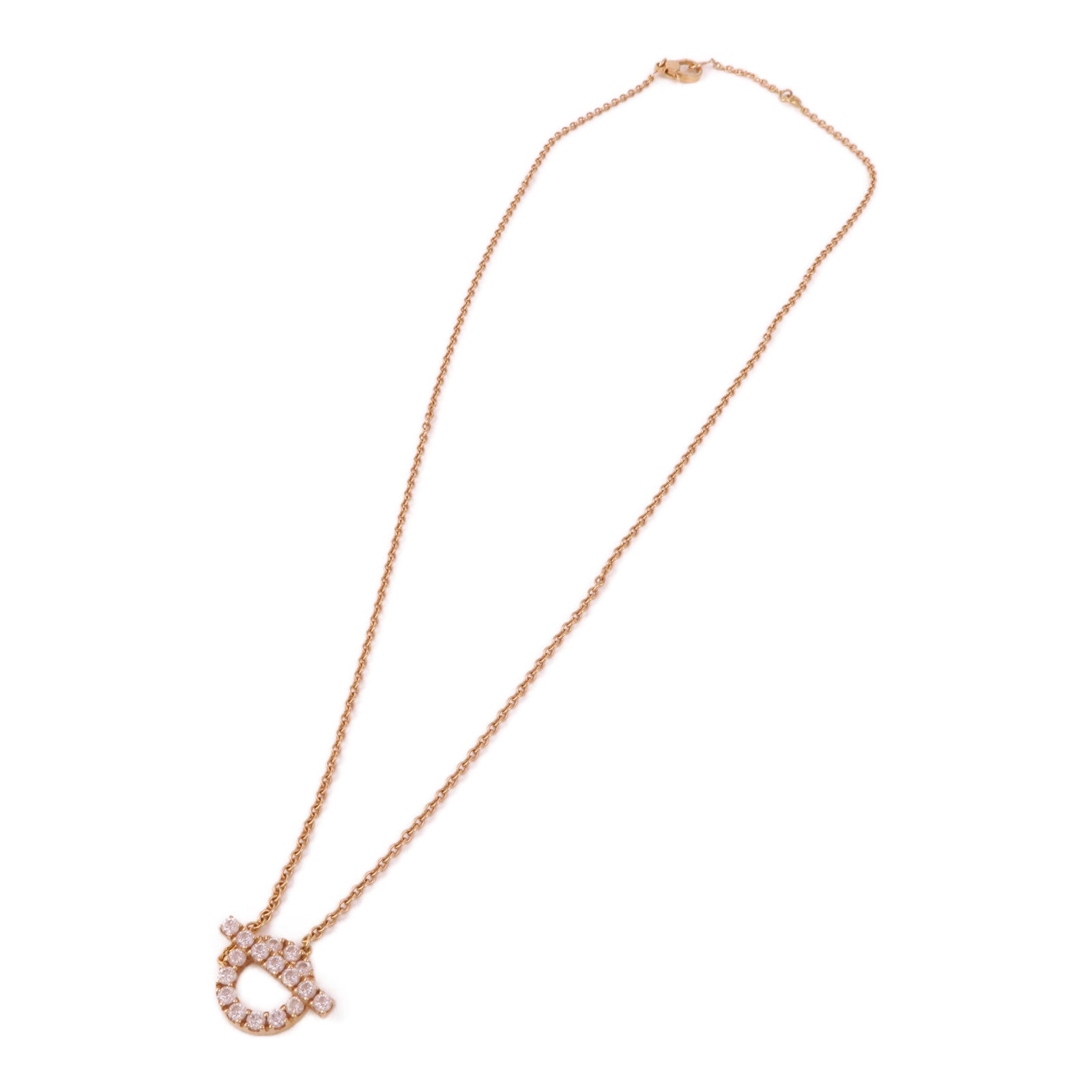 HERMES 18K玫瑰金Finesse Pendant鑽石項鍊