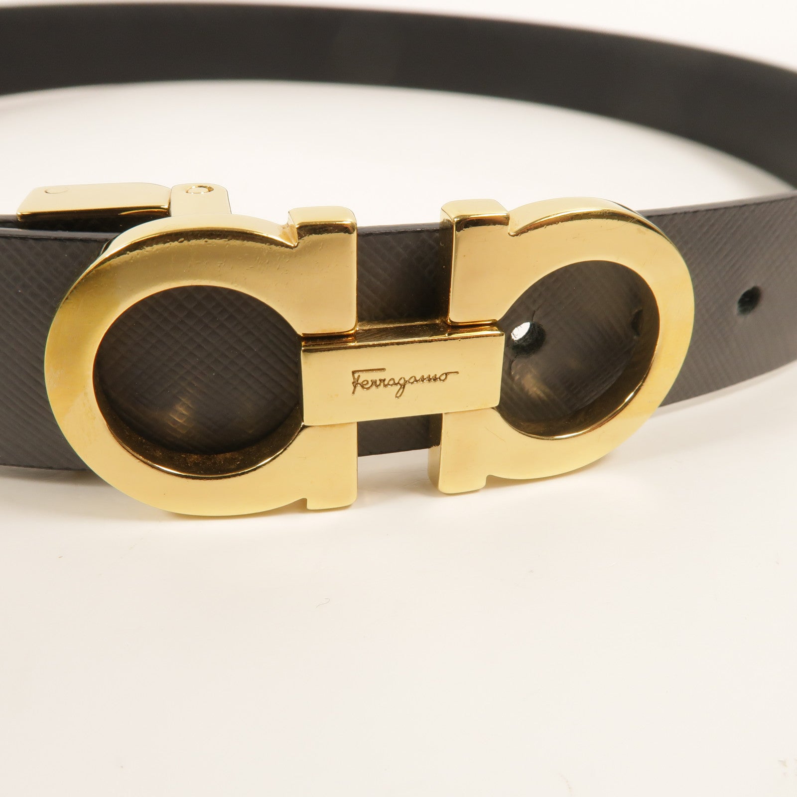 Salvatore Ferragamo 牛皮皮革Reversible Gancini Belt皮帶