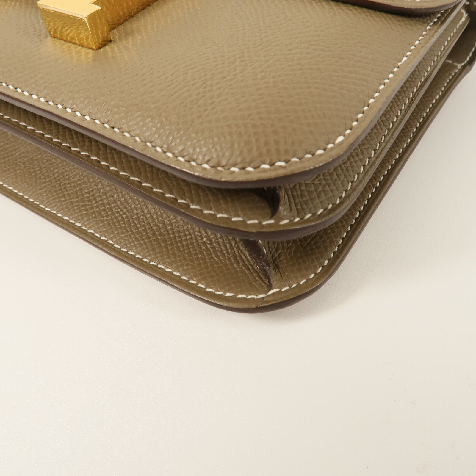 HERMES Epsom皮革Constance Mini肩背袋Etoupe