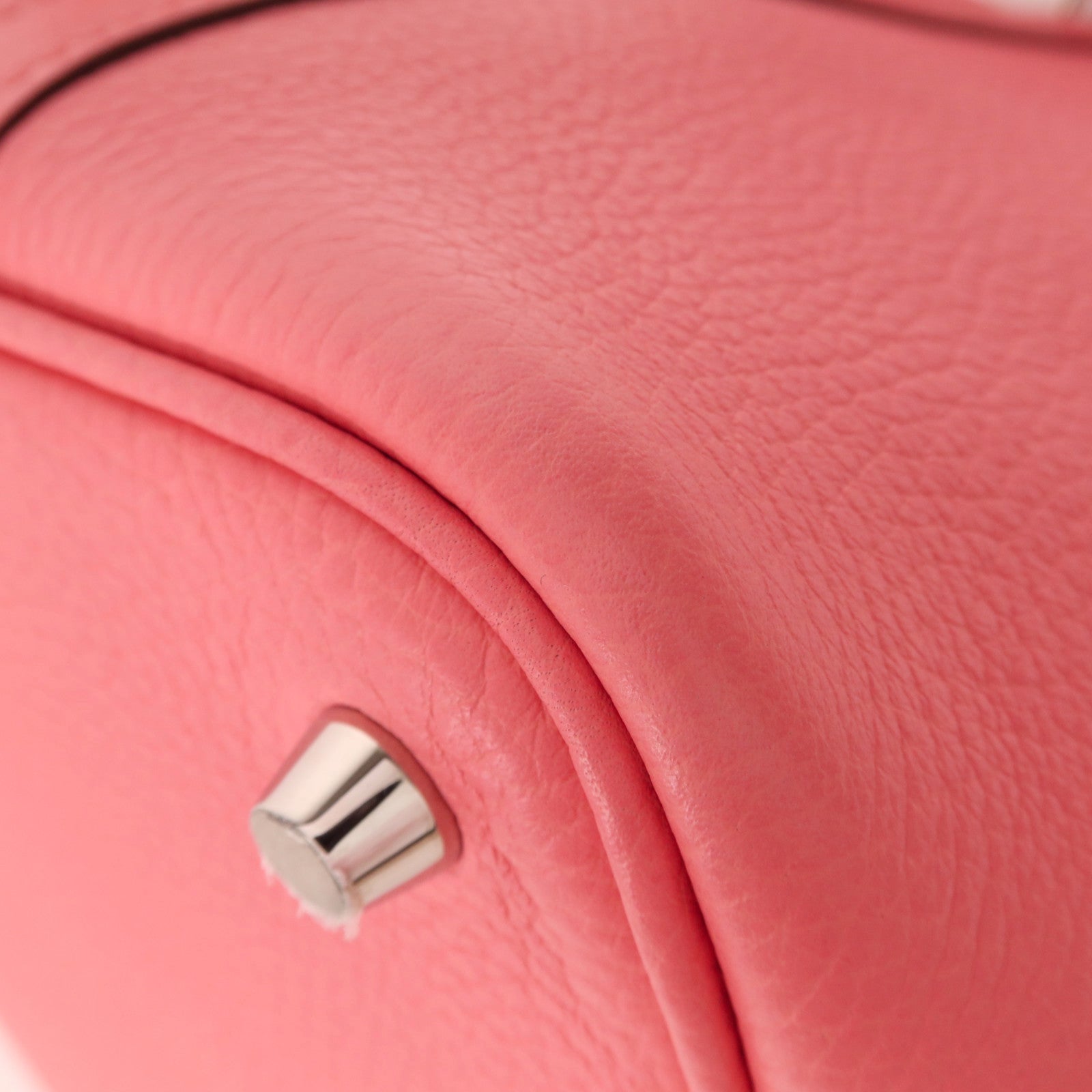 HERMES Clemence皮革Picotin PM銀扣手挽袋Rose Azalee