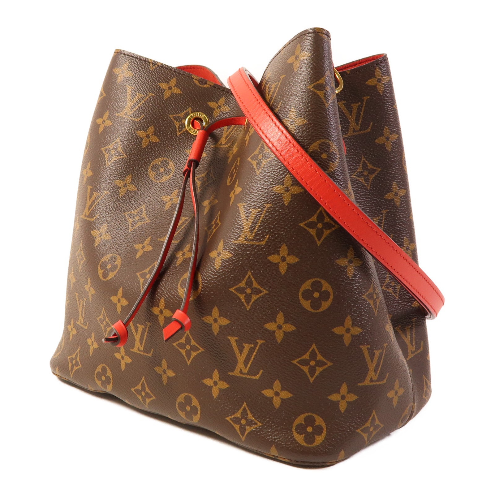 LOUIS VUITTON Monogram Neo Noe Bucket Bag金扣肩背袋Coquelicot