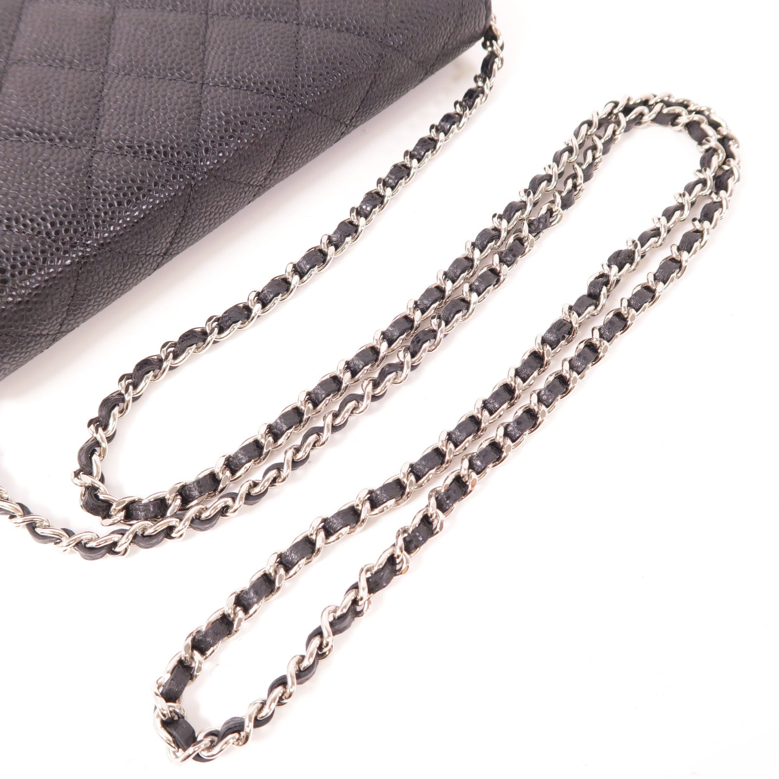 CHANEL 牛皮皮革WOC Wallet On Chain銀扣鏈帶肩背袋
