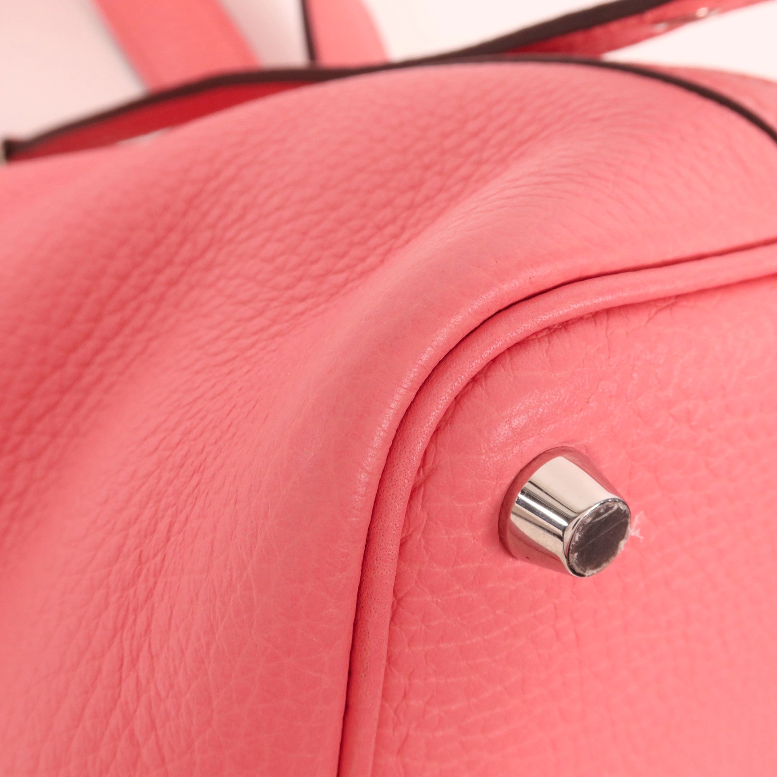 HERMES Clemence皮革Picotin PM銀扣手挽袋Rose Azalee