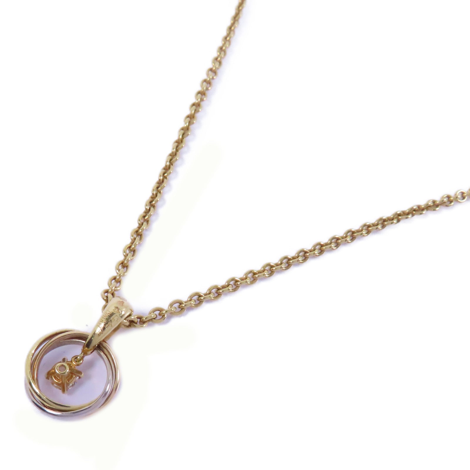 CARTIER 18K黄金/玫瑰金/白金Trinity Diamond Necklace項鍊