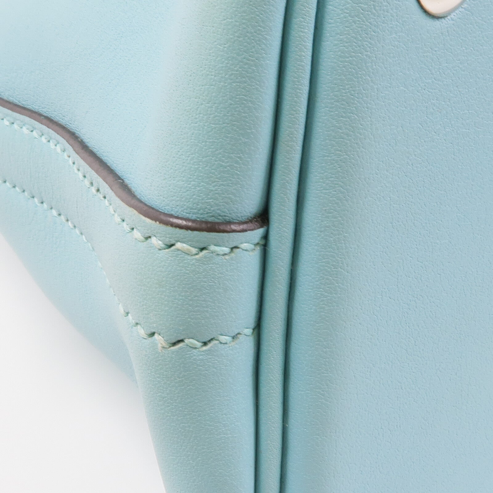 HERMES Swift皮革Bolide 27銀扣手挽肩背兩用袋Bleu Atoll