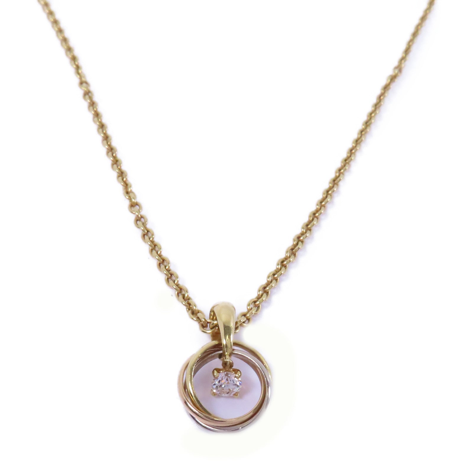 CARTIER 18K黄金/玫瑰金/白金Trinity Diamond Necklace項鍊
