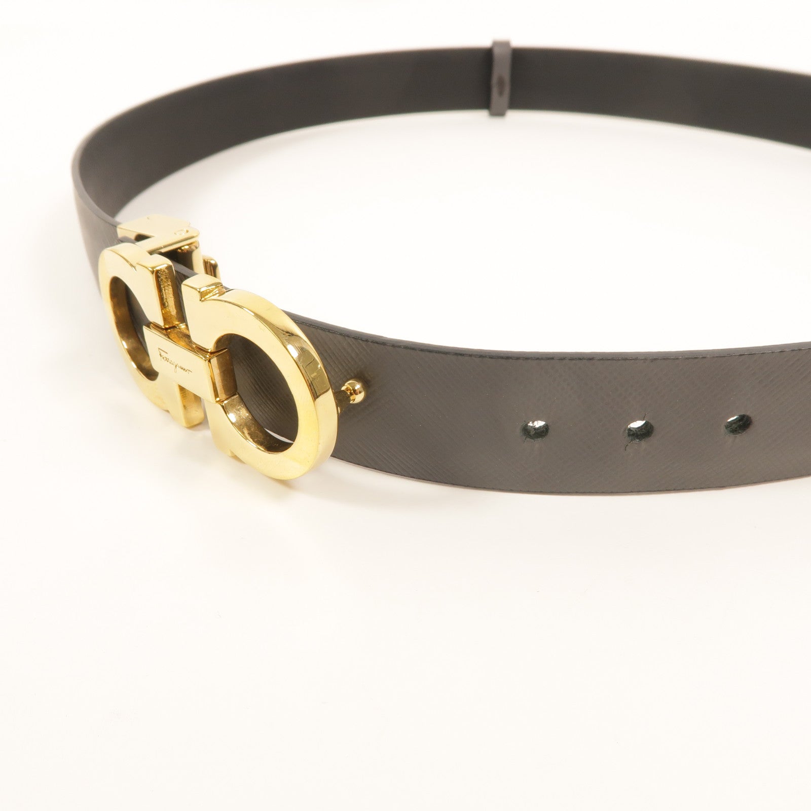 Salvatore Ferragamo 牛皮皮革Reversible Gancini Belt皮帶