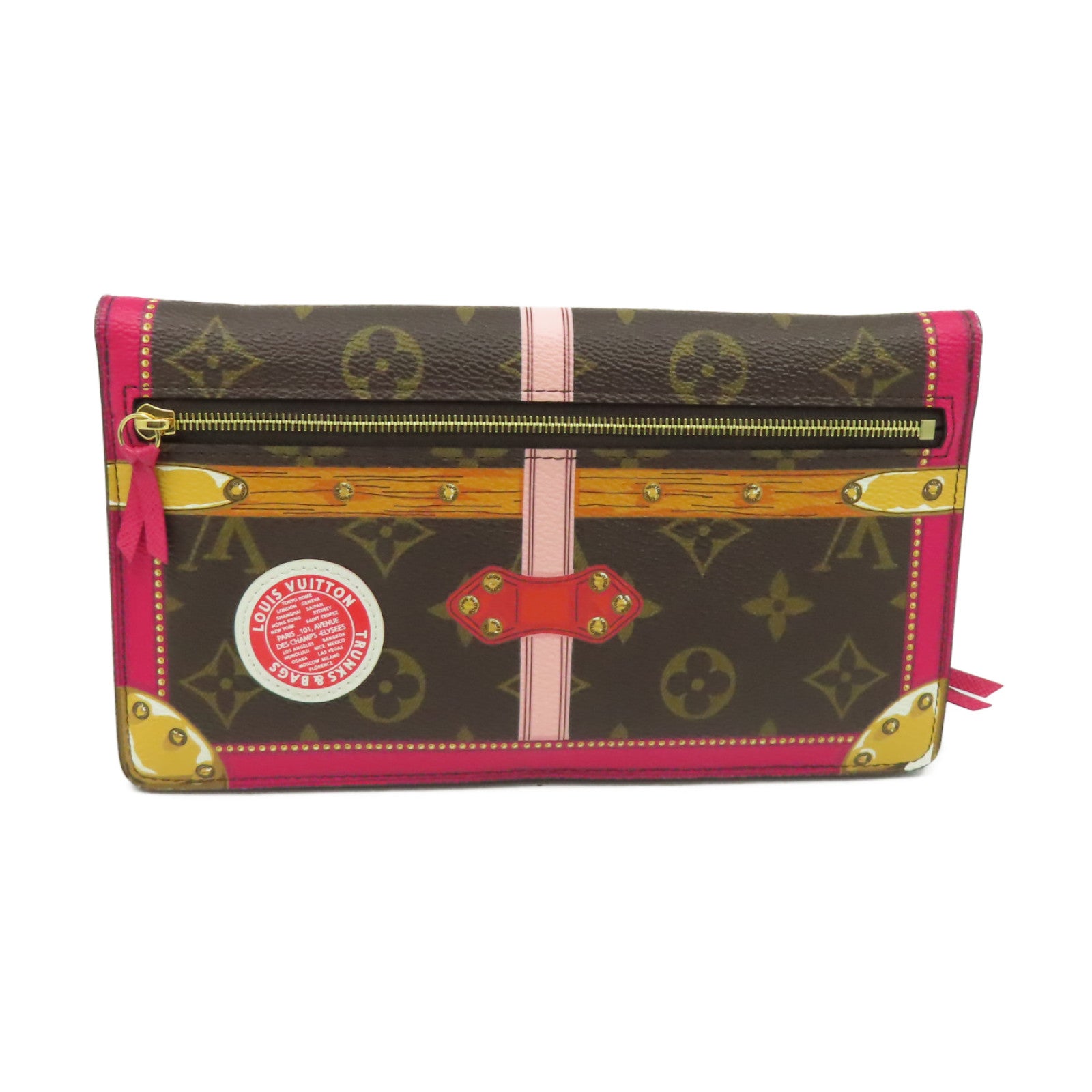 LOUIS VUITTON 【激減優惠】Monogram Pochette Weekend Wallet On Chain Shoulder Bag金扣鏈帶肩背袋啡色/粉紅色