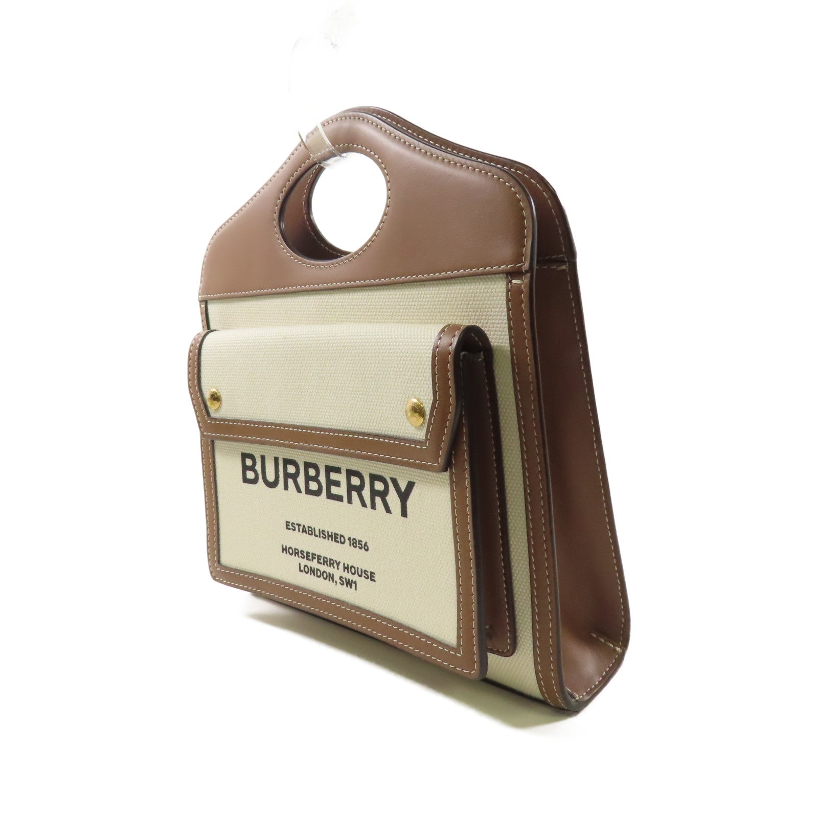 BURBERRY 帆布Mini Pocket手挽肩背兩用袋