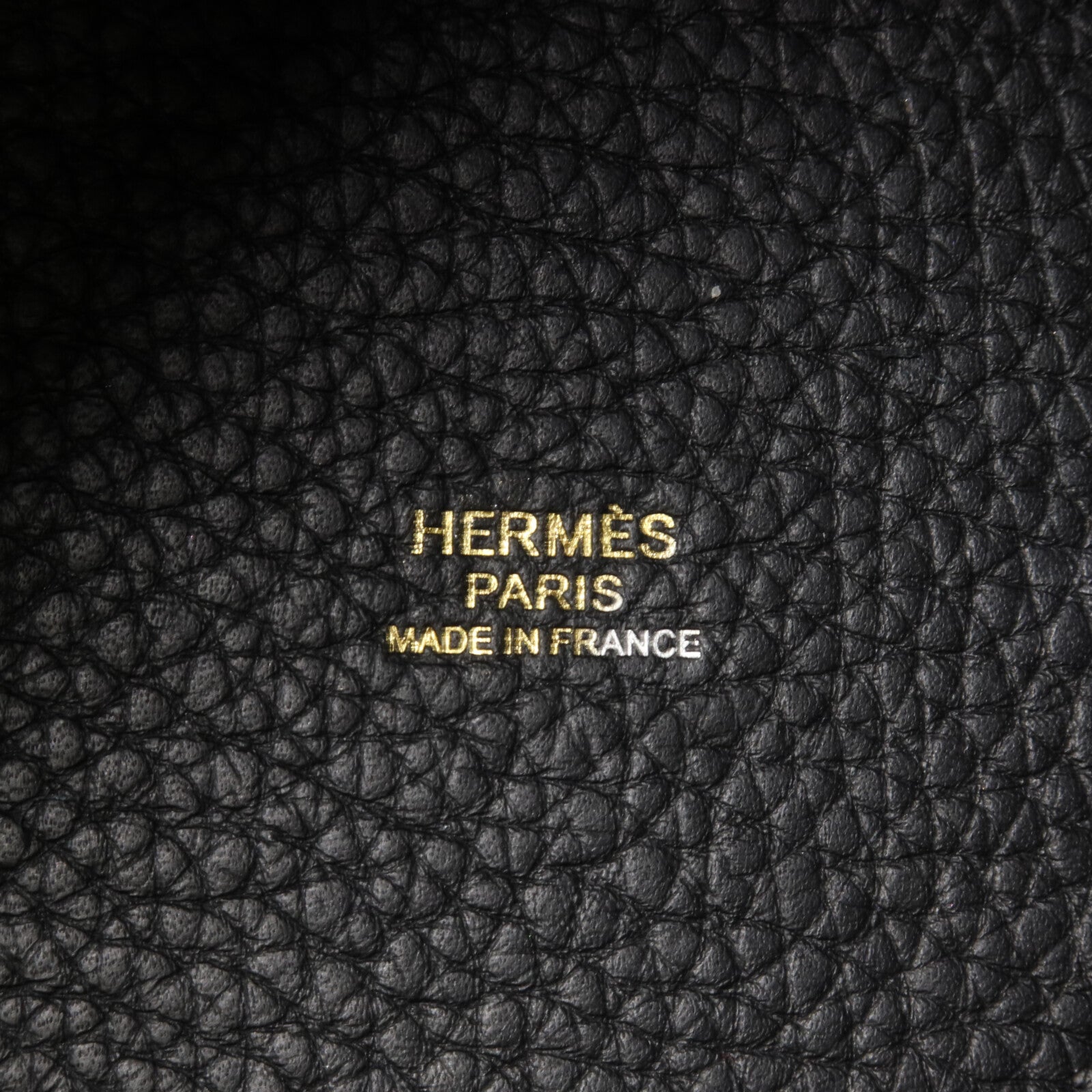 HERMES Clemence皮革Picotin MM扣手挽袋Noir