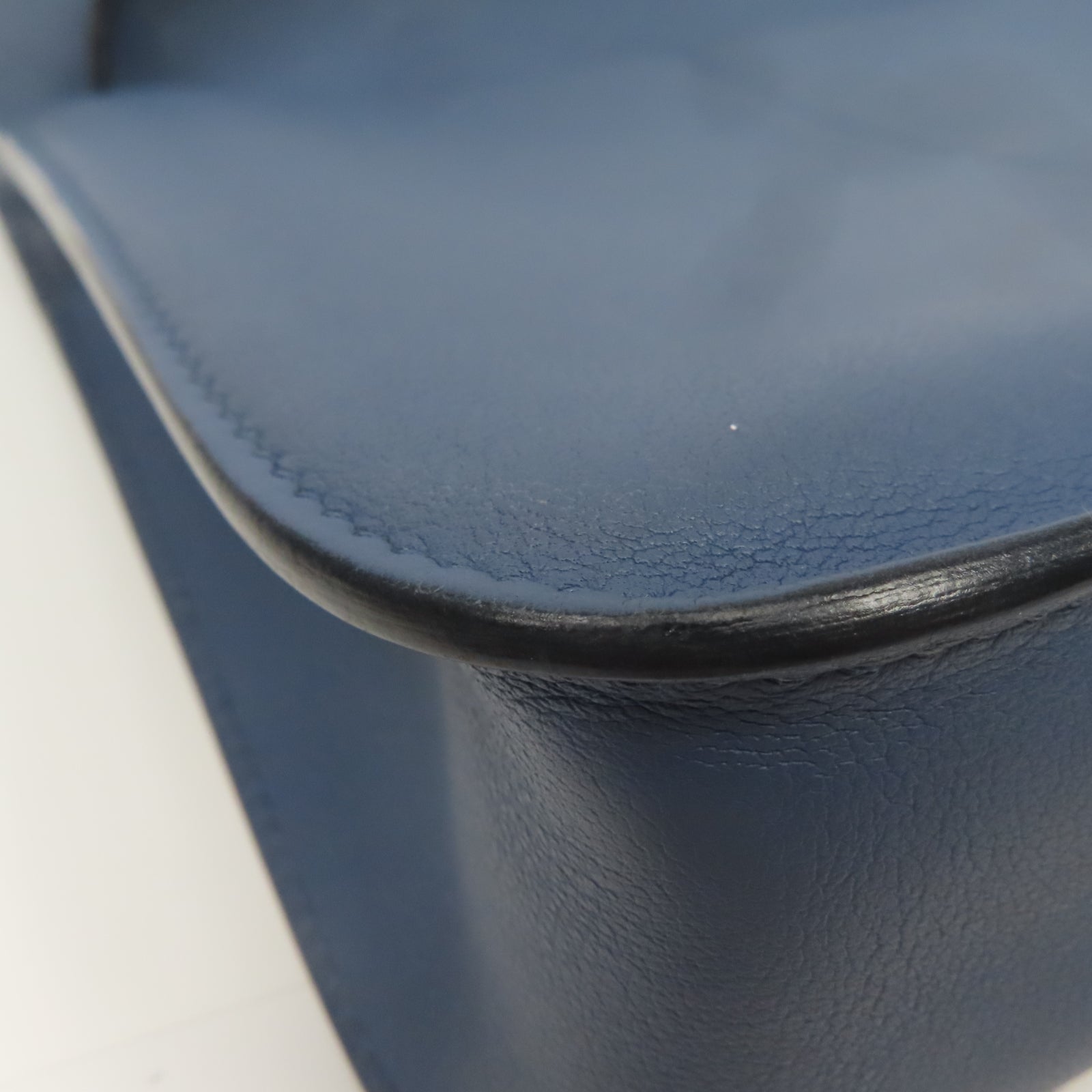 HERMES Swift皮革Mini Halzan Shoulder Bag銀扣肩背袋藍色