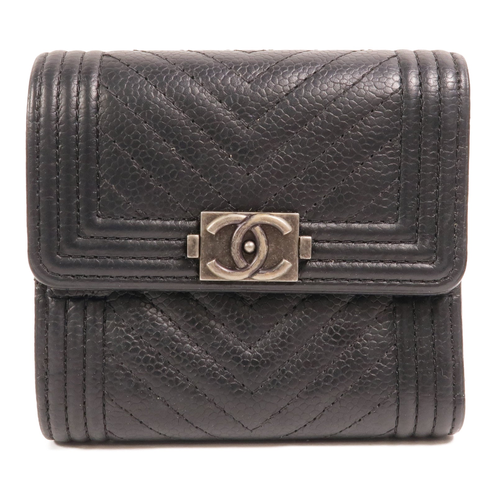 CHANEL 牛皮皮革Boy Wallet錢包