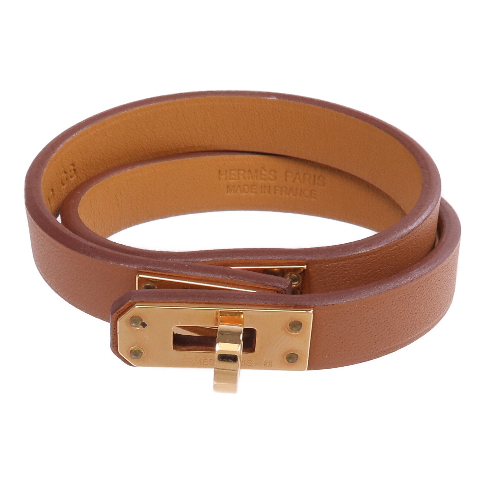 HERMES Swift皮革Mini Kelly Double Tour Bracelet金扣手帶