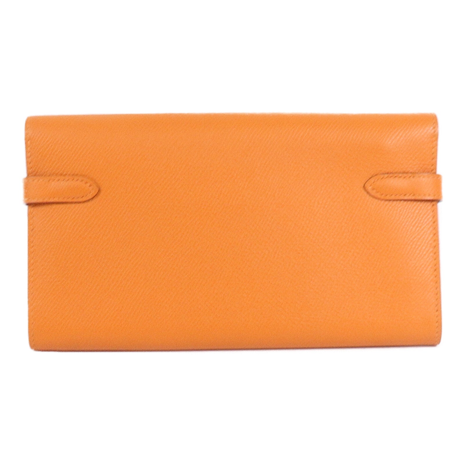 HERMES Epsom皮革Kelly Long Wallet長錢包Orange