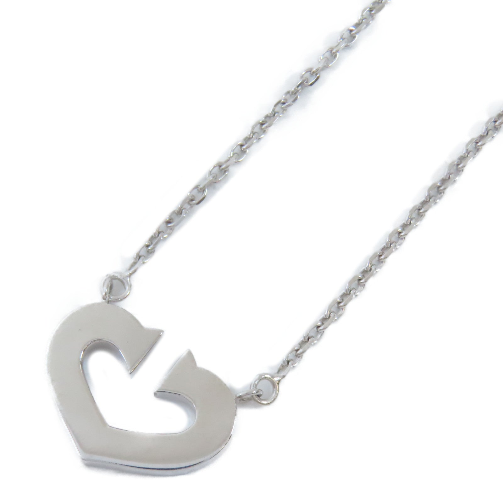 CARTIER【激減優惠】 18K白金C Heart Necklace項鍊