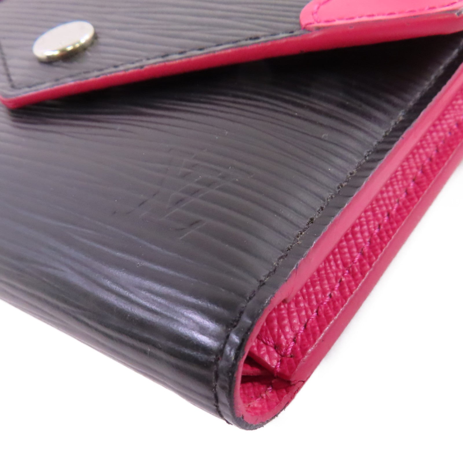 LOUIS VUITTON Epi Leather Victorine Small Wallet銀扣短錢包黑色/粉紅色