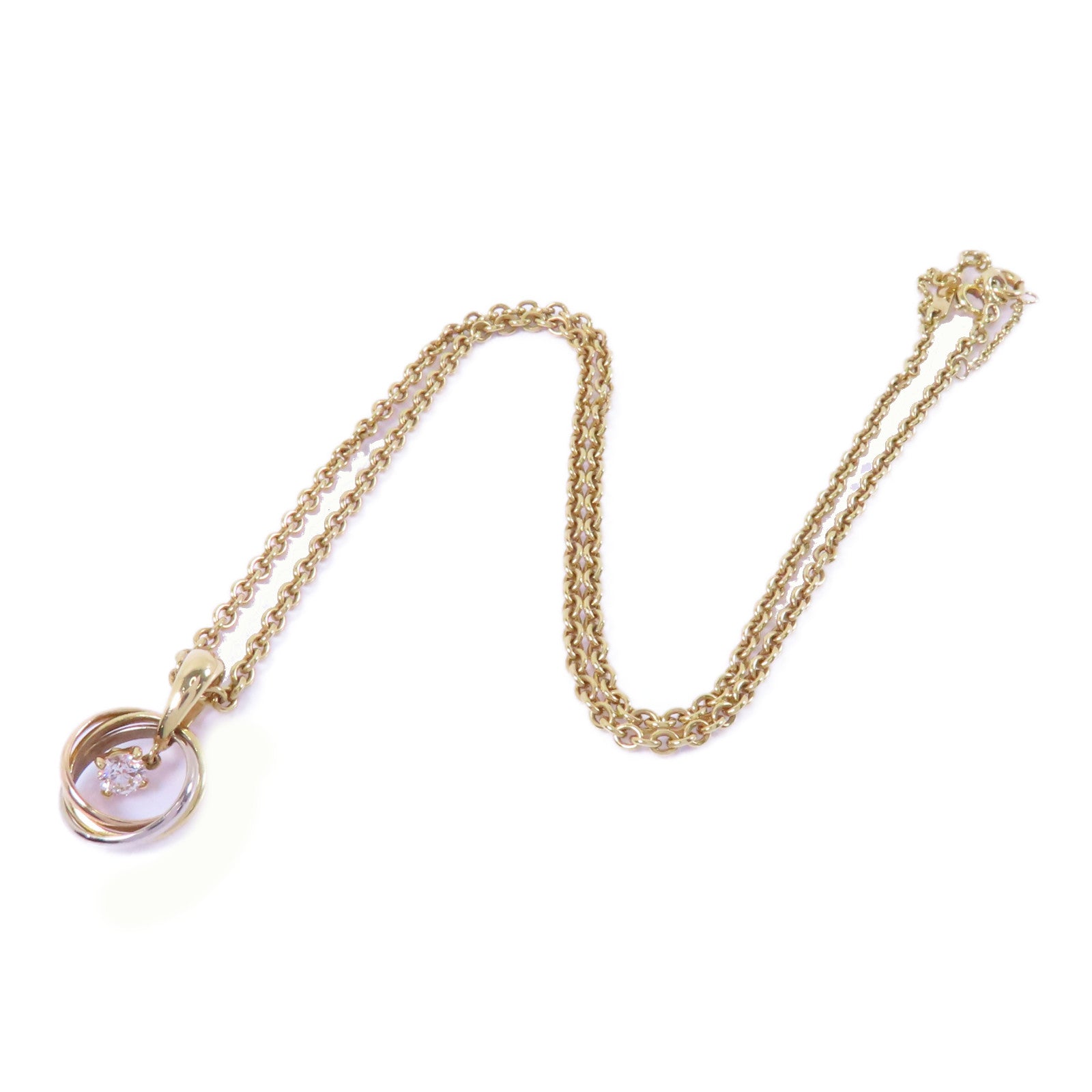 CARTIER 18K黄金/玫瑰金/白金Trinity Diamond Necklace項鍊