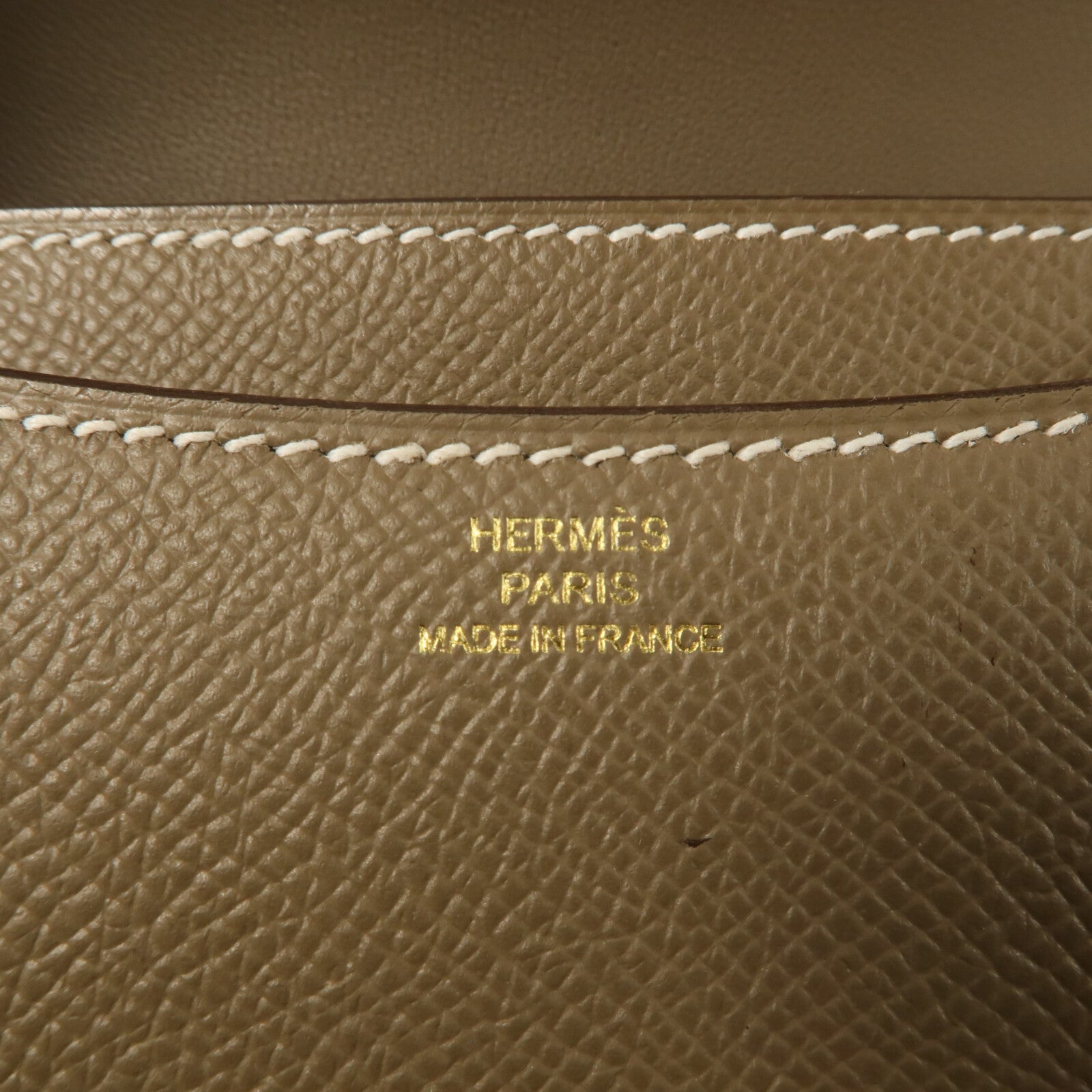 HERMES Epsom皮革Constance Mini肩背袋Etoupe