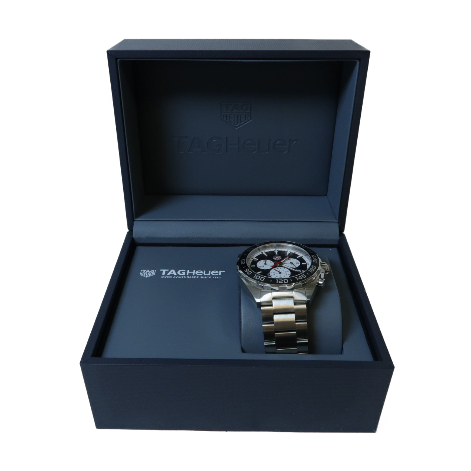 TAG HEUER 【激減優惠】Formula 43mm不鏽鋼石英機芯手錶黑色/白色