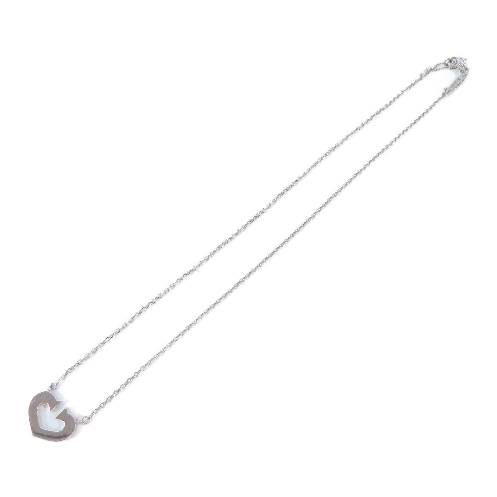 CARTIER【激減優惠】 18K白金C Heart Necklace項鍊