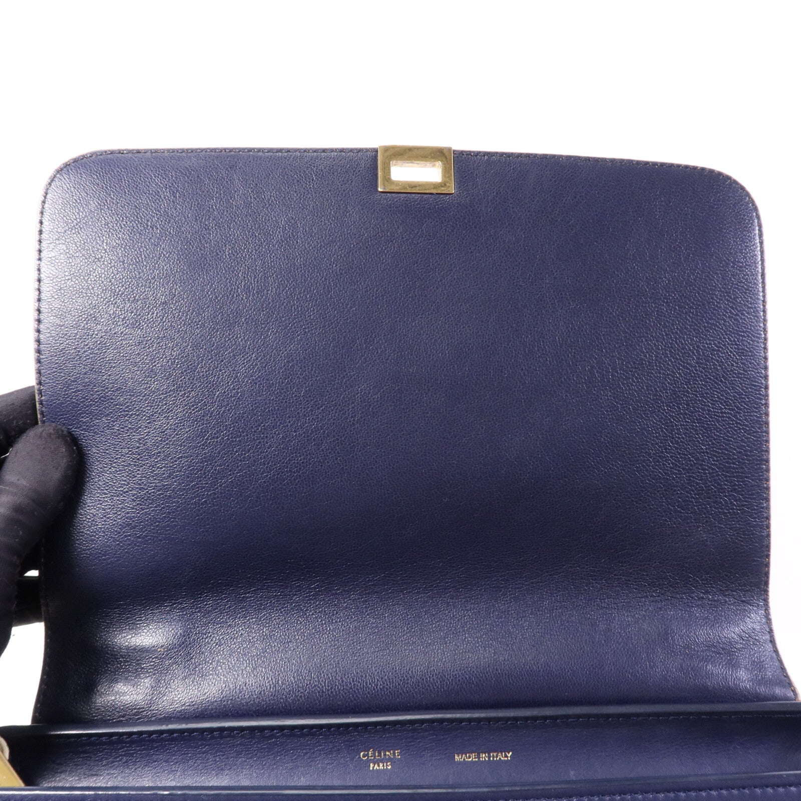 CELINE 牛皮/蛇皮皮革Trapeze金扣手挽肩背兩用袋