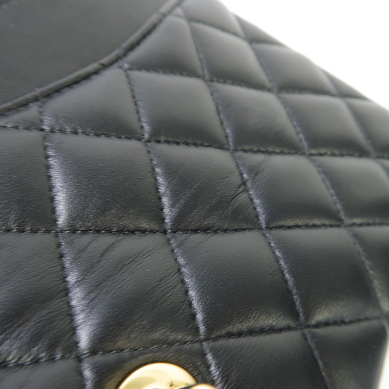 CHANEL 菱格羊皮皮革Classic 25金扣鏈帶肩背袋黒色