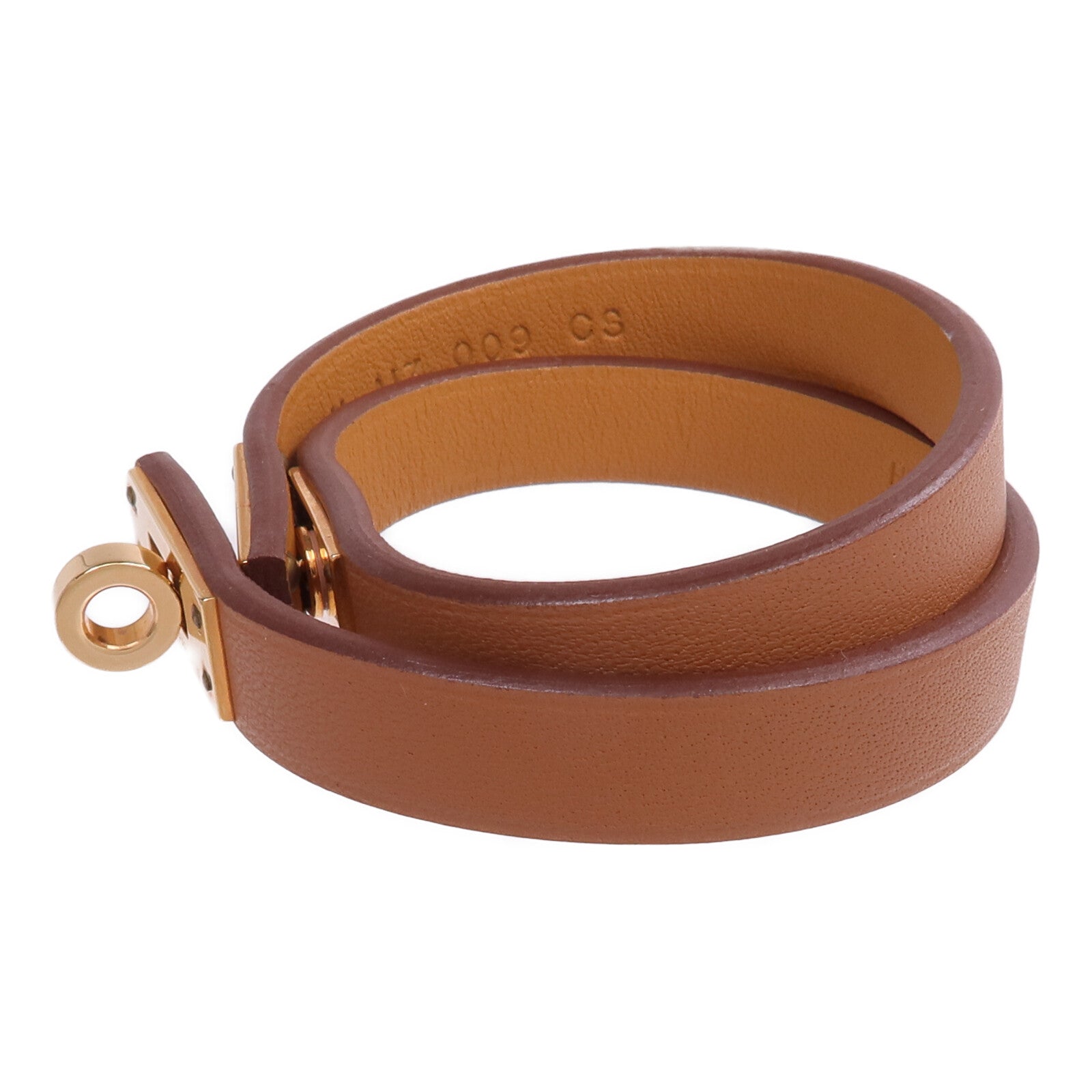HERMES Swift皮革Mini Kelly Double Tour Bracelet金扣手帶
