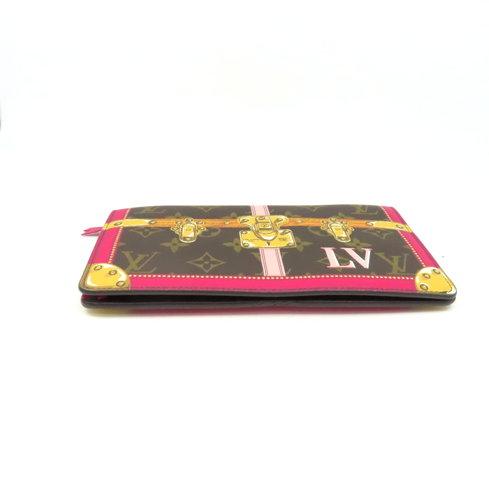 LOUIS VUITTON 【激減優惠】Monogram Pochette Weekend Wallet On Chain Shoulder Bag金扣鏈帶肩背袋啡色/粉紅色