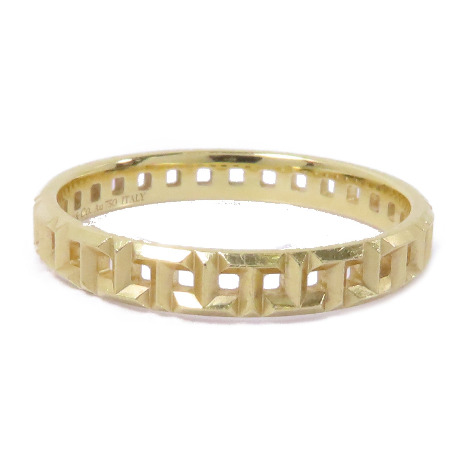 TIFFANY＆CO 18K黄金T True Narrow Ring戒指US#10