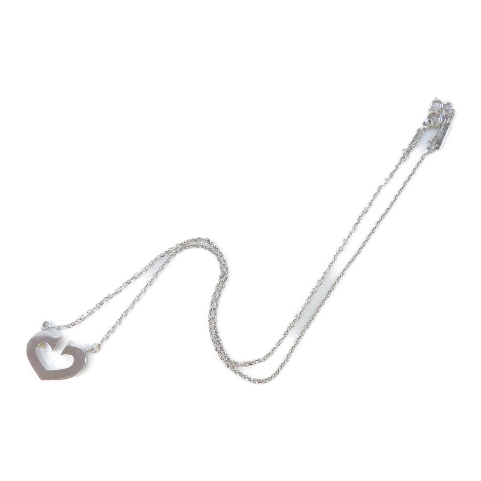 CARTIER【激減優惠】 18K白金C Heart Necklace項鍊