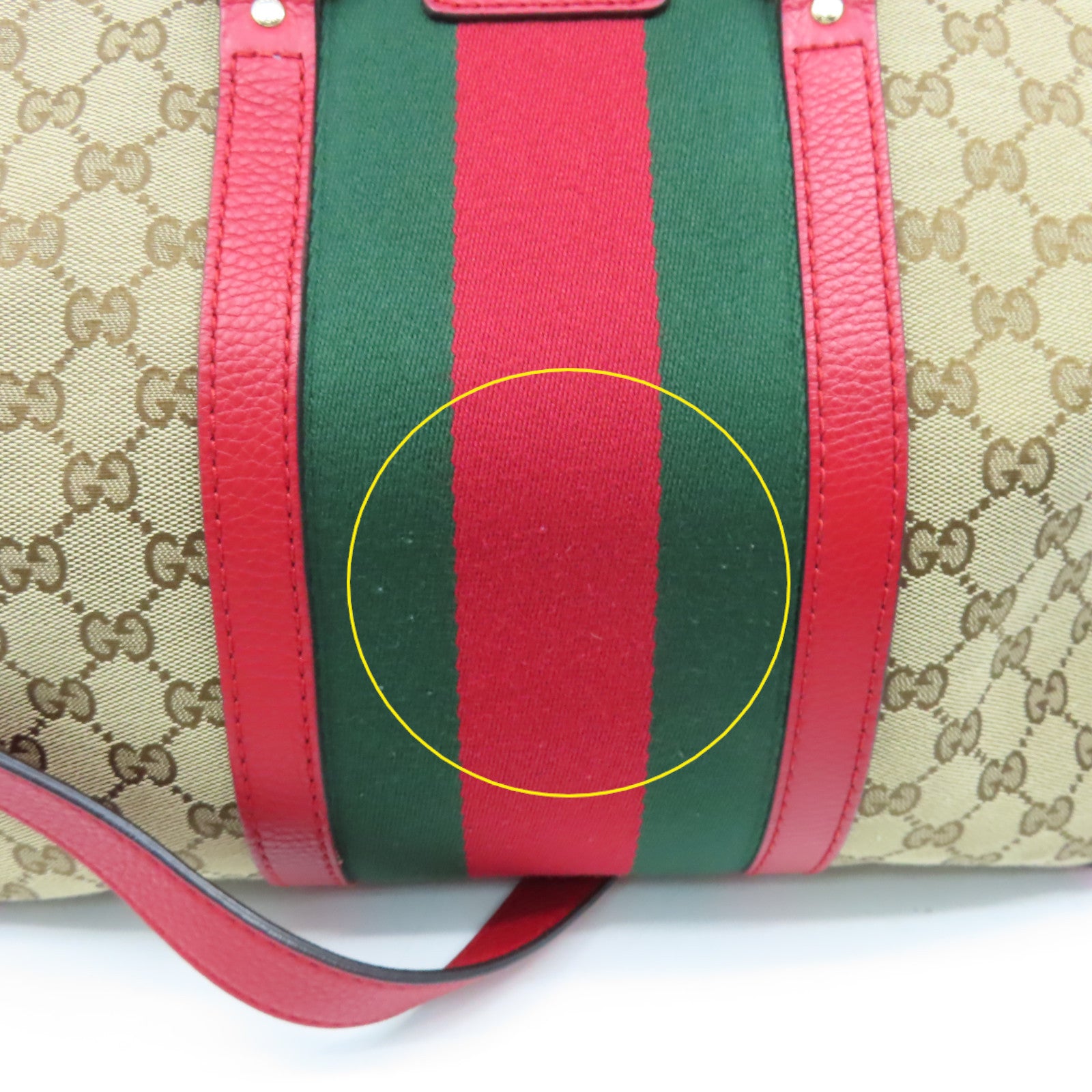 GUCCI GG帆布2Way Shoulder Bag手挽肩背兩用袋啡色/紅色