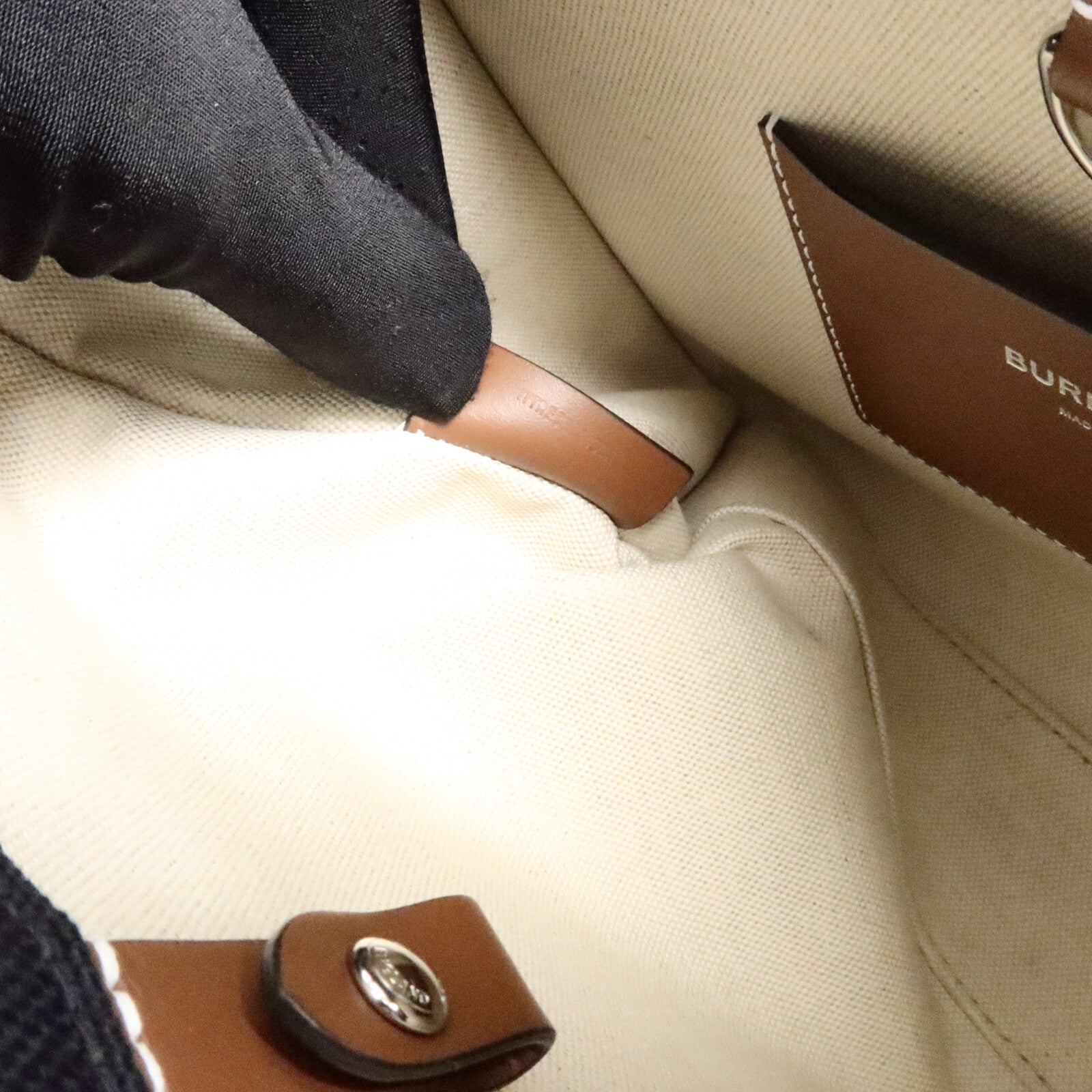 BURBERRY 帆布Mini Freya Tote Bag手挽肩背兩用袋