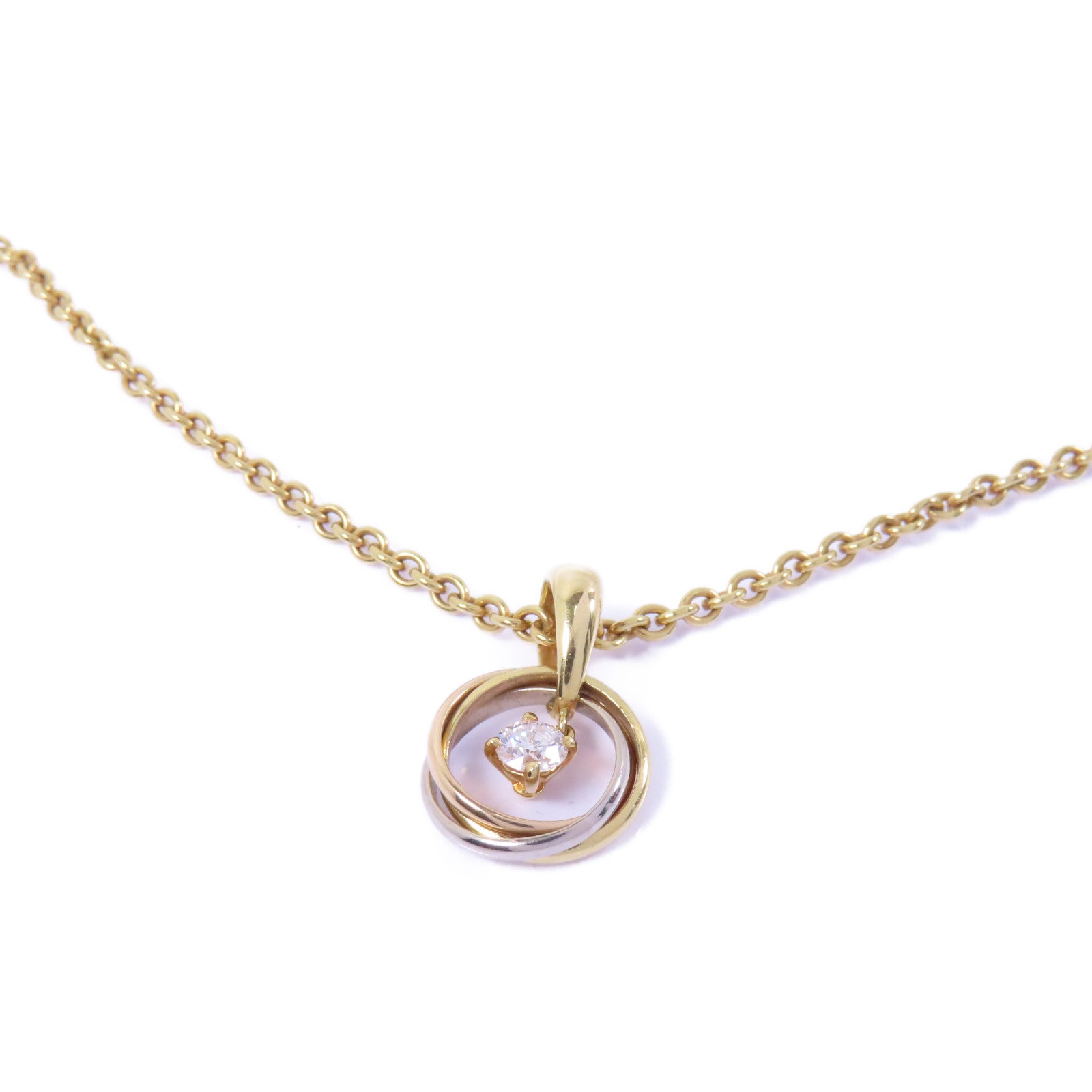 CARTIER 18K黄金/玫瑰金/白金Trinity Diamond Necklace項鍊