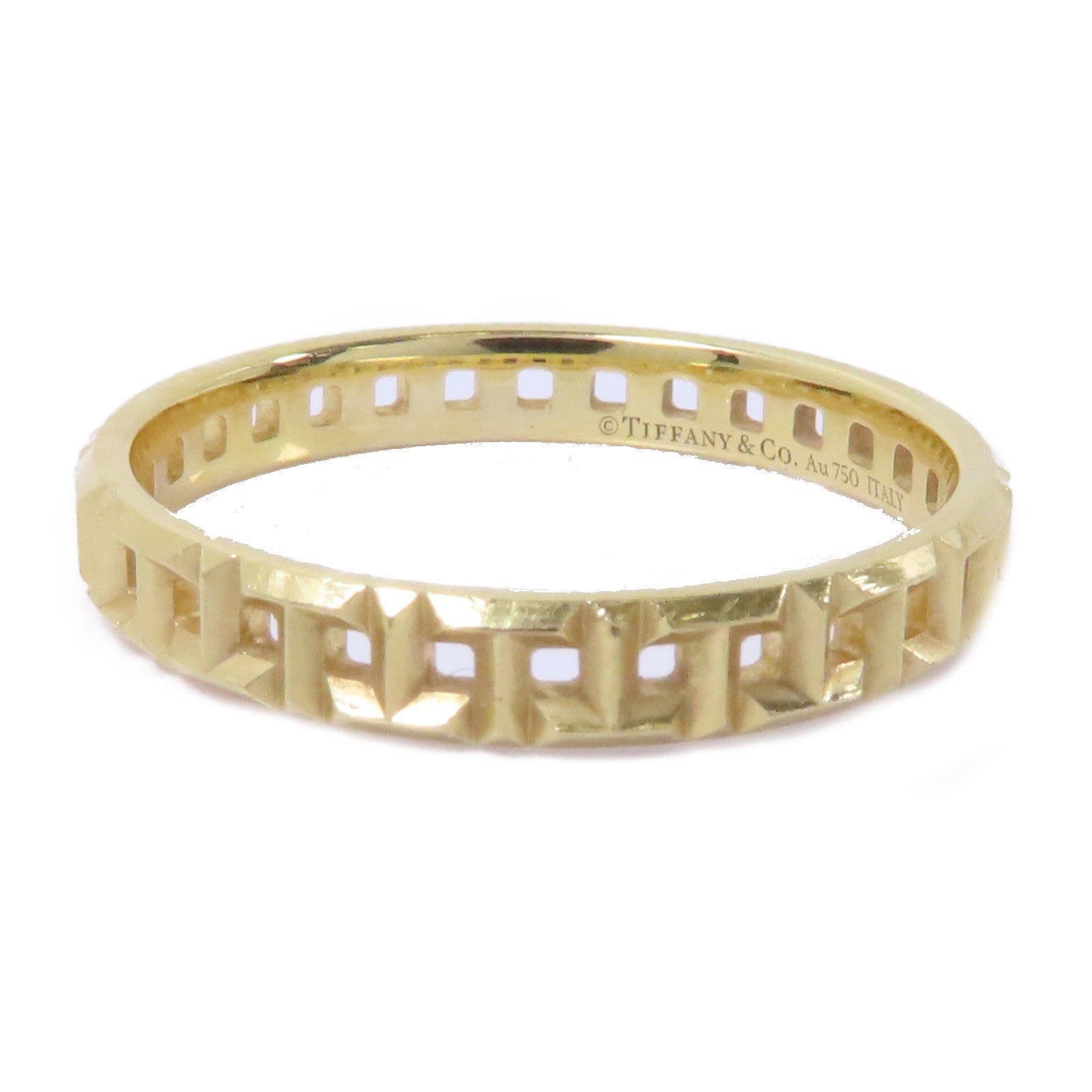 TIFFANY＆CO 18K黄金T True Narrow Ring戒指US#10