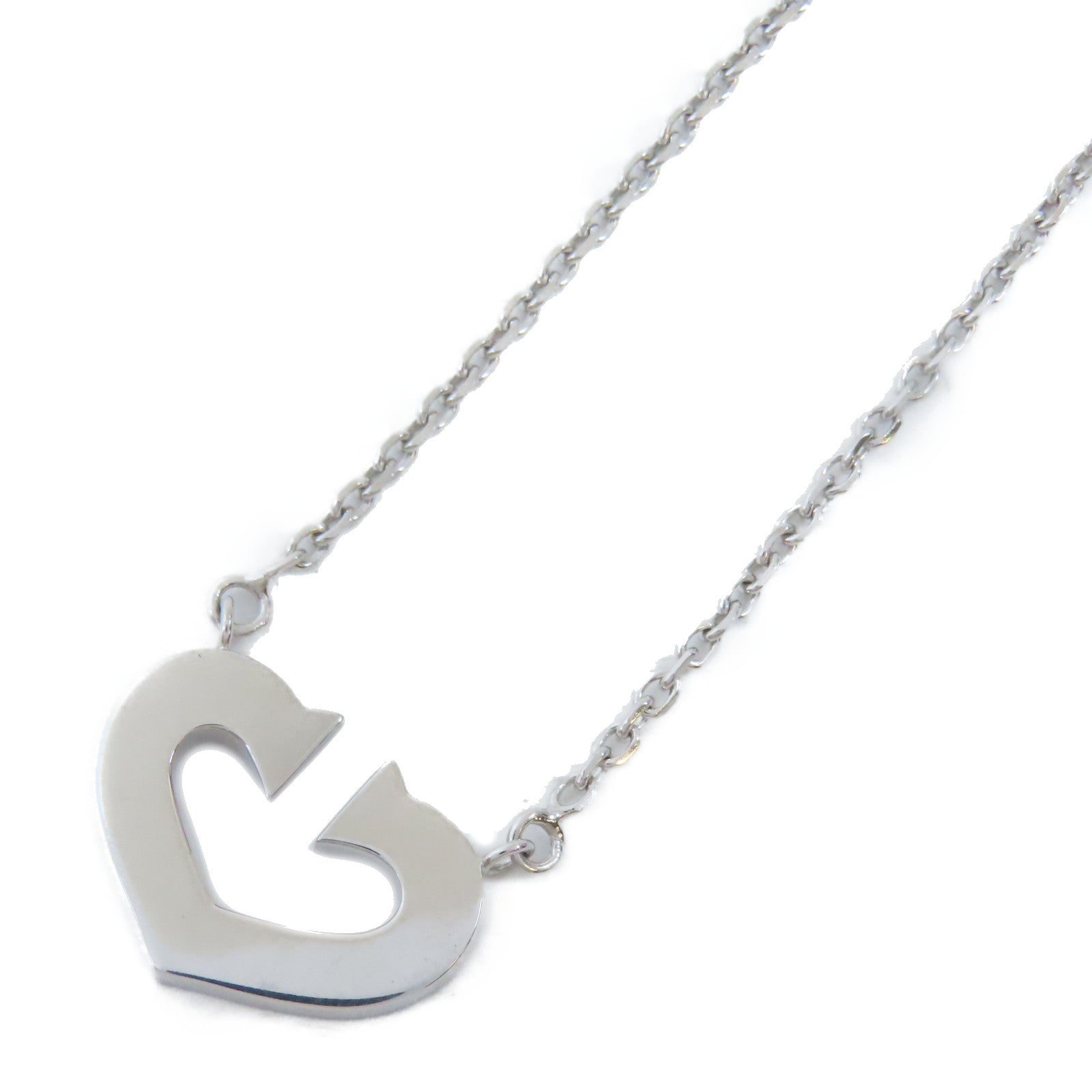 CARTIER【激減優惠】 18K白金C Heart Necklace項鍊