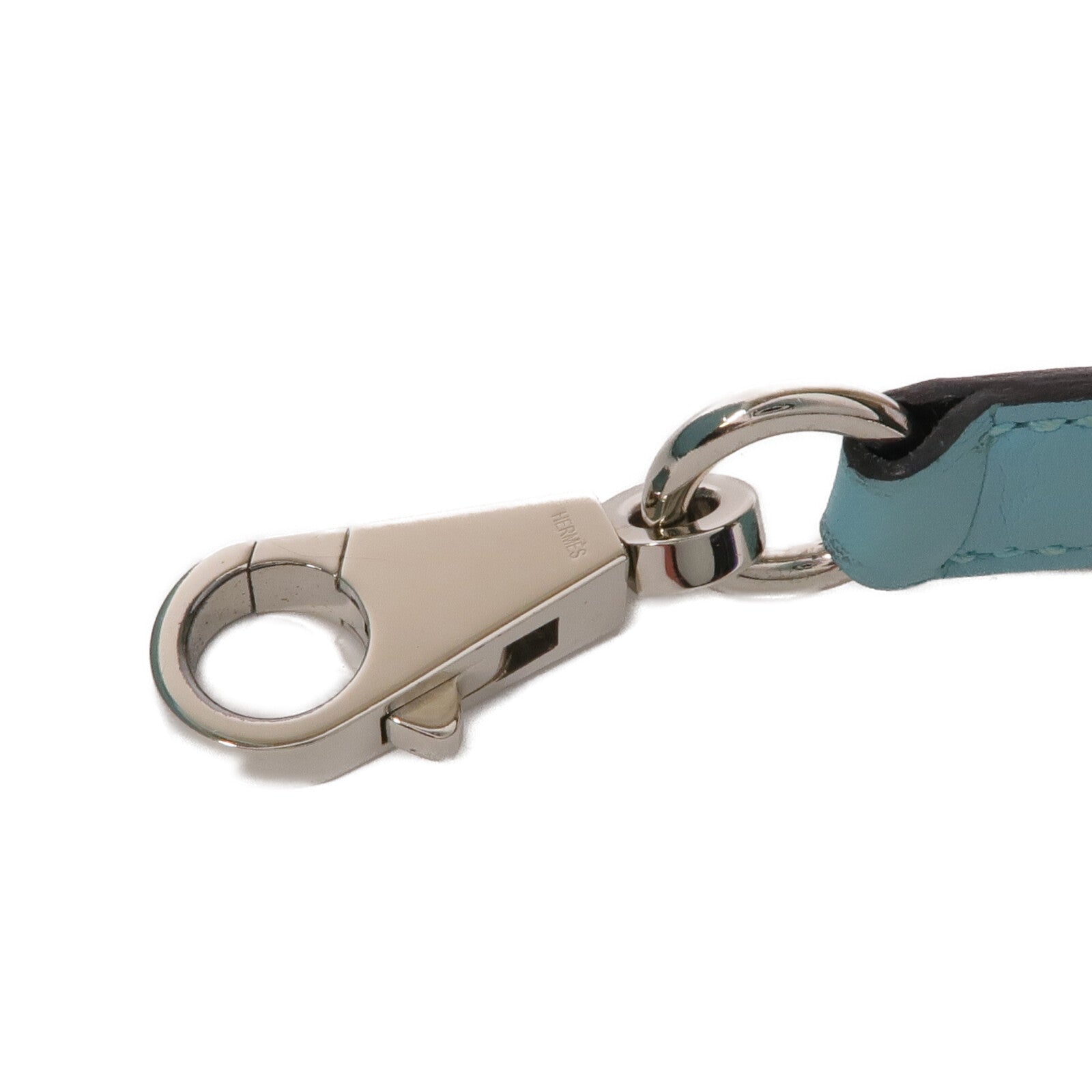 HERMES Swift皮革Bolide 27銀扣手挽肩背兩用袋Bleu Atoll