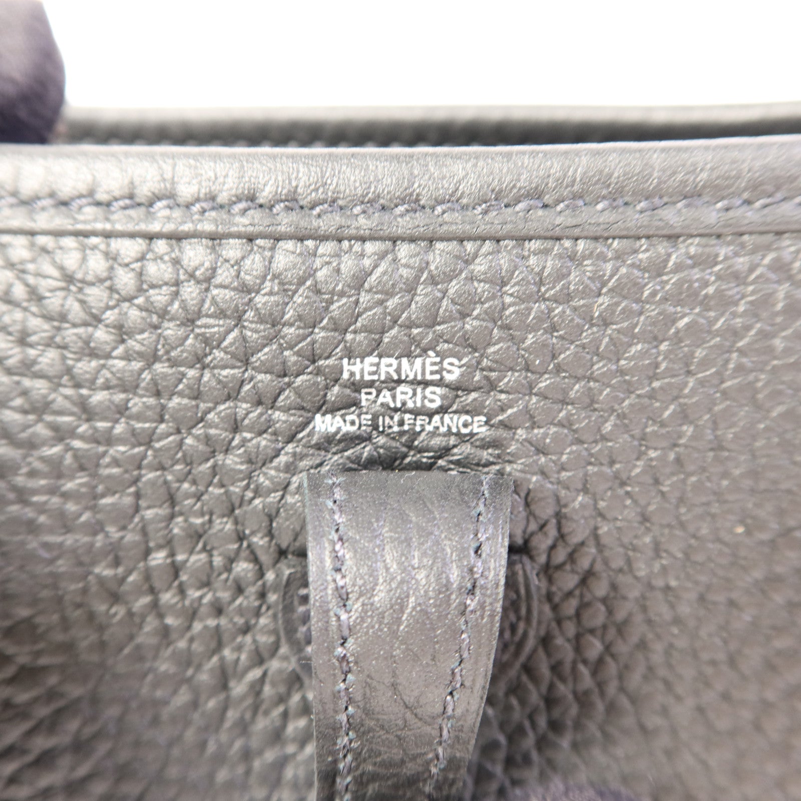 HERMES Clemence皮革Evelyne TPM銀扣肩背袋Noir