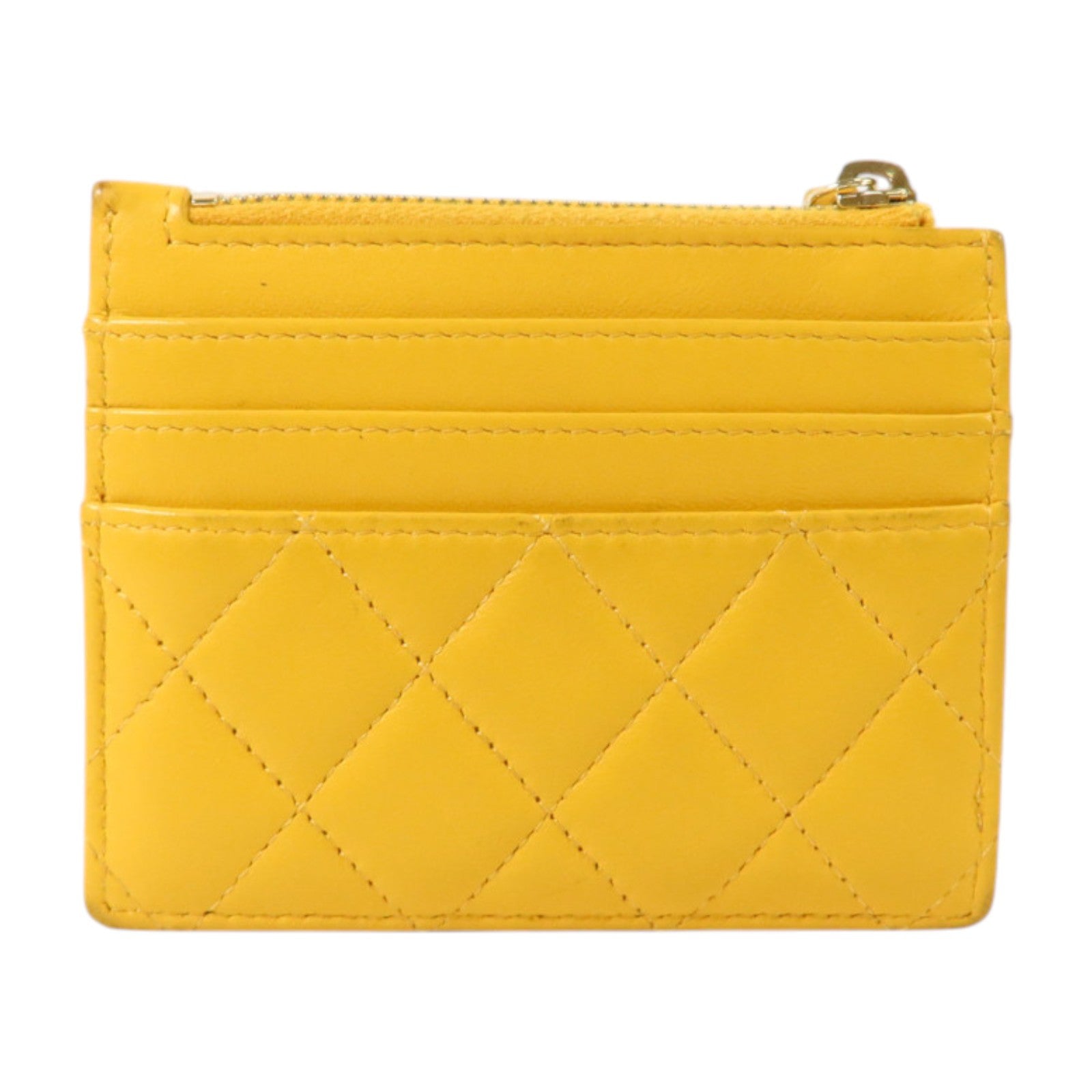 CHANEL 羊皮皮革Zip Card Case金扣卡片套