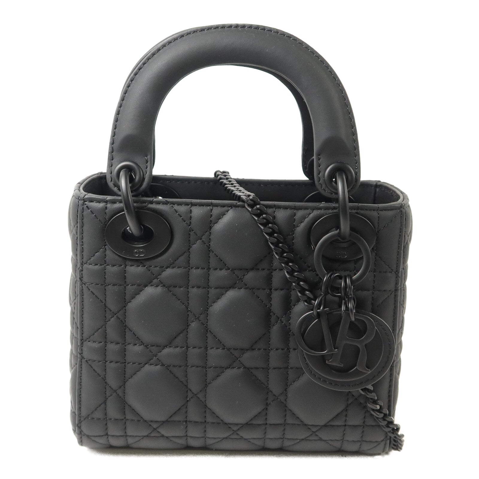 Dior 牛皮皮革Mini Lady Dior鏈帶手挽肩背兩用袋