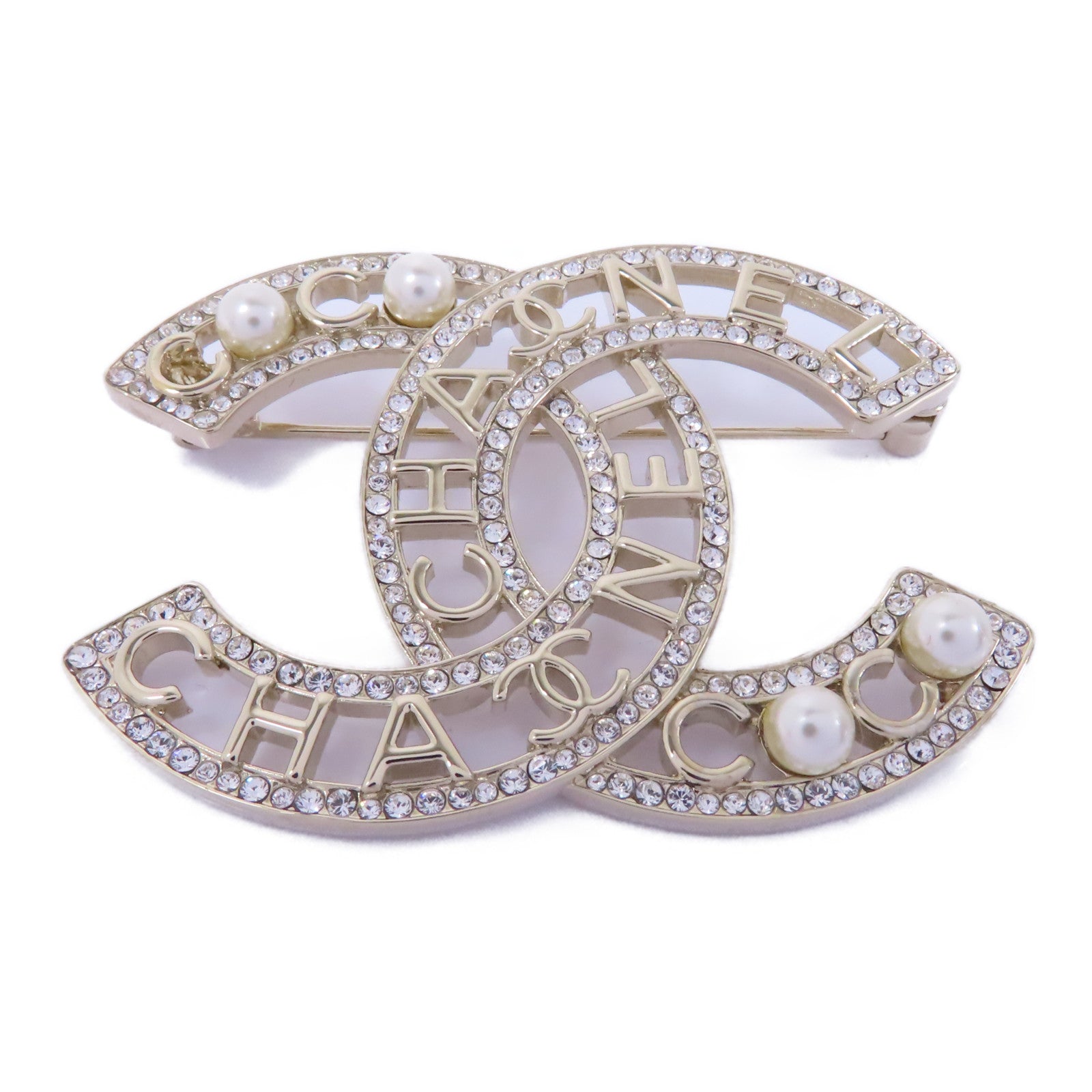 CHANEL PVC/金屬Brooch胸針金色/白色