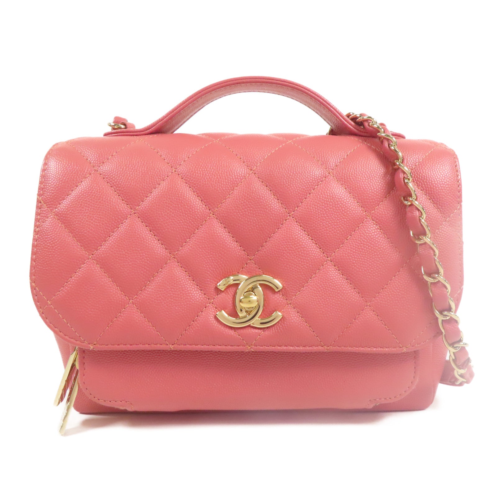 CHANEL 牛皮皮革Affinity金扣手挽肩背兩用袋