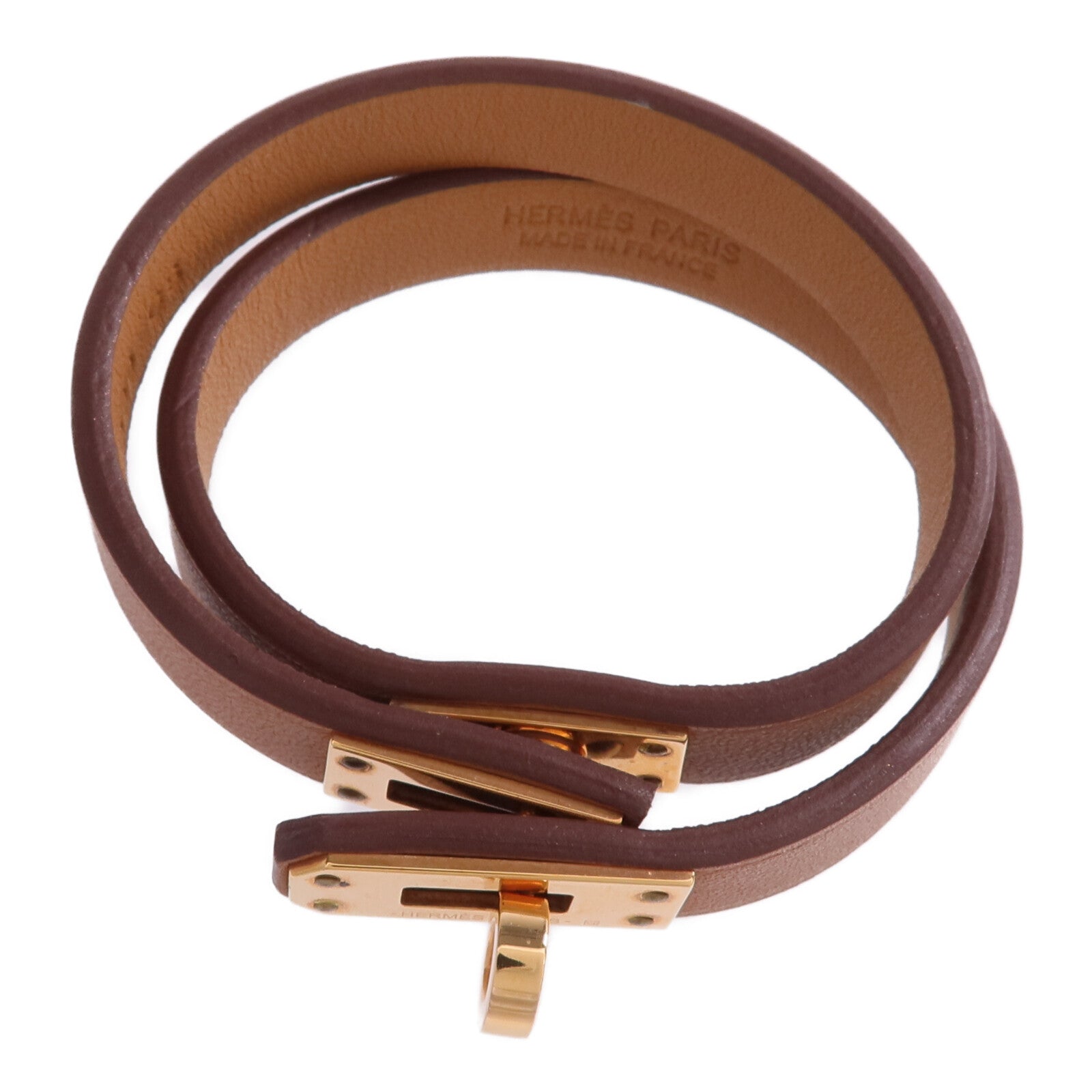 HERMES Swift皮革Mini Kelly Double Tour Bracelet金扣手帶